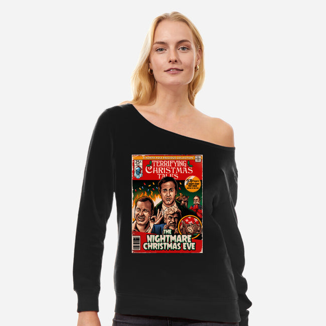 Nightmare Christmas Eve-Womens-Off Shoulder-Sweatshirt-daobiwan