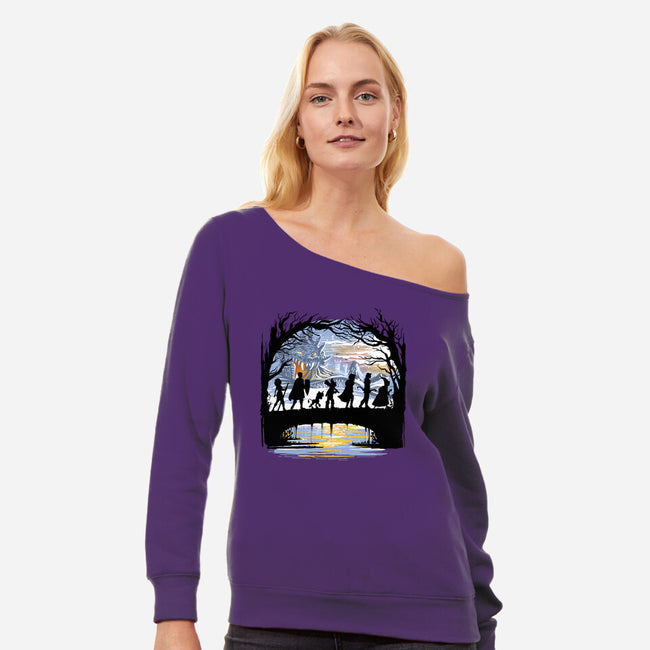 The Fellowship Of The Dungeons-Womens-Off Shoulder-Sweatshirt-zascanauta