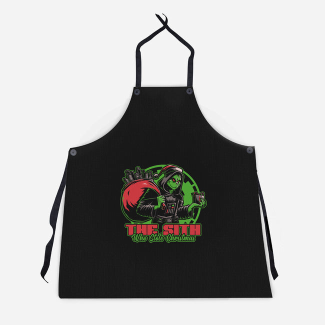 Evil Star Stealing Christmas-Unisex-Kitchen-Apron-Studio Mootant