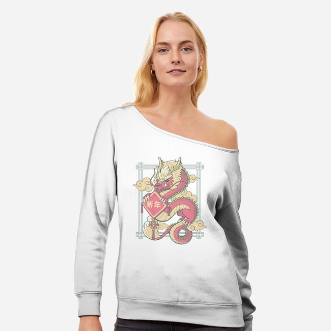 The Year Of The Dragon-Womens-Off Shoulder-Sweatshirt-xMorfina