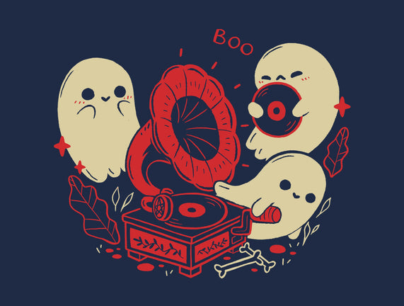 Spooky Cute Gramophone Ghosts