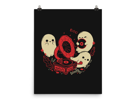 Spooky Cute Gramophone Ghosts