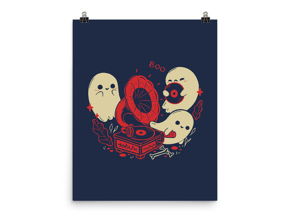 Spooky Cute Gramophone Ghosts