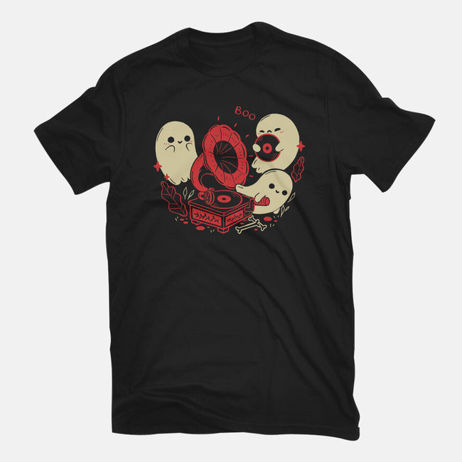 Spooky Cute Gramophone Ghosts-Mens-Heavyweight-Tee-xMorfina