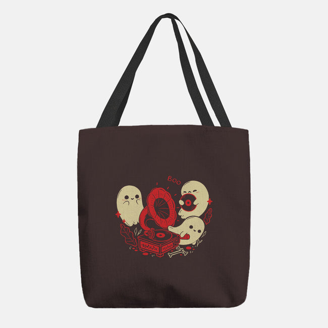 Spooky Cute Gramophone Ghosts-None-Basic Tote-Bag-xMorfina