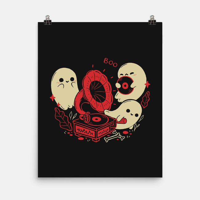 Spooky Cute Gramophone Ghosts-None-Matte-Poster-xMorfina