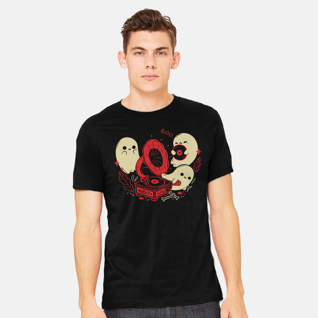 Spooky Cute Gramophone Ghosts-Mens-Heavyweight-Tee-xMorfina