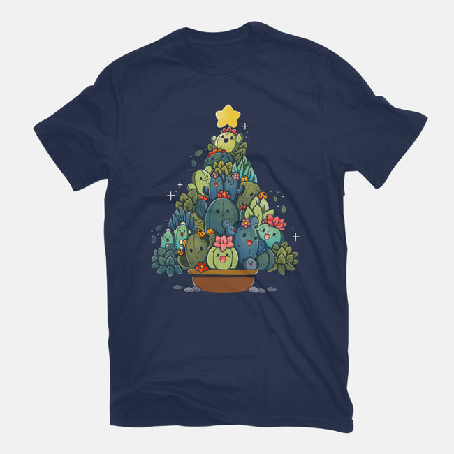 Succulents Xmas Tree-Womens-Basic-Tee-Vallina84