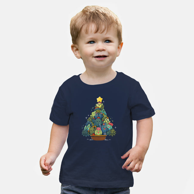 Succulents Xmas Tree-Baby-Basic-Tee-Vallina84