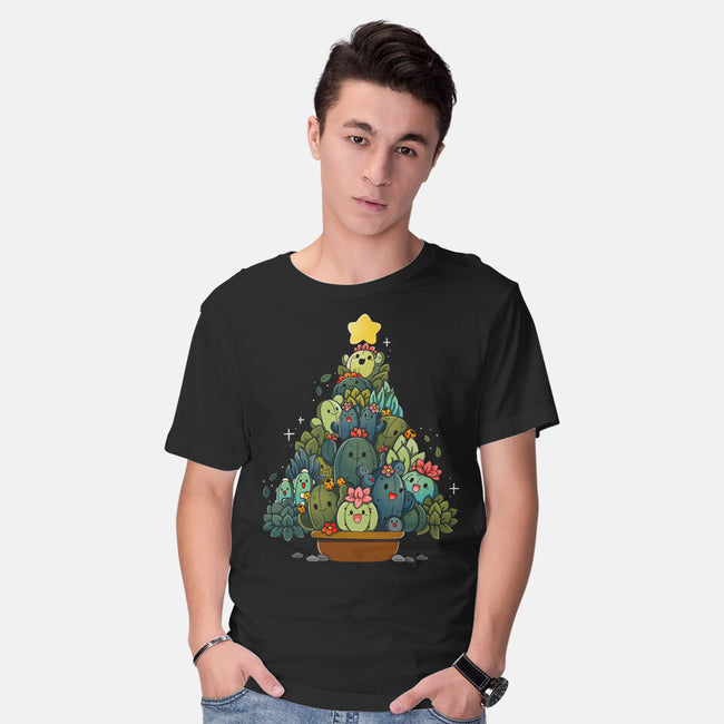 Succulents Xmas Tree-Mens-Basic-Tee-Vallina84