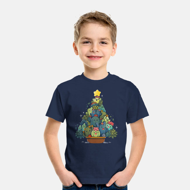 Succulents Xmas Tree-Youth-Basic-Tee-Vallina84