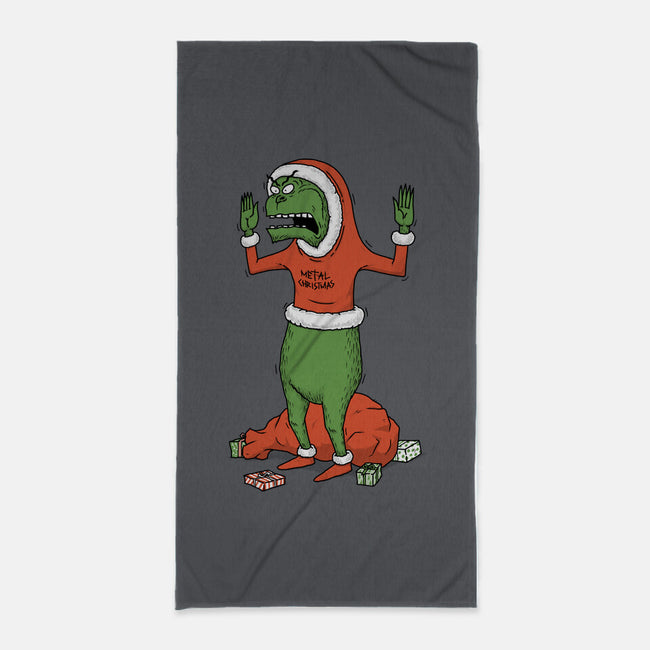 Grincholio-None-Beach-Towel-pigboom