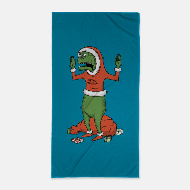 Grincholio-None-Beach-Towel-pigboom