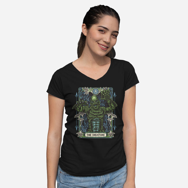 The Creature-Womens-V-Neck-Tee-momma_gorilla