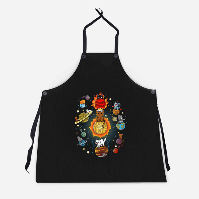 Kittens Solar System-Unisex-Kitchen-Apron-Vallina84