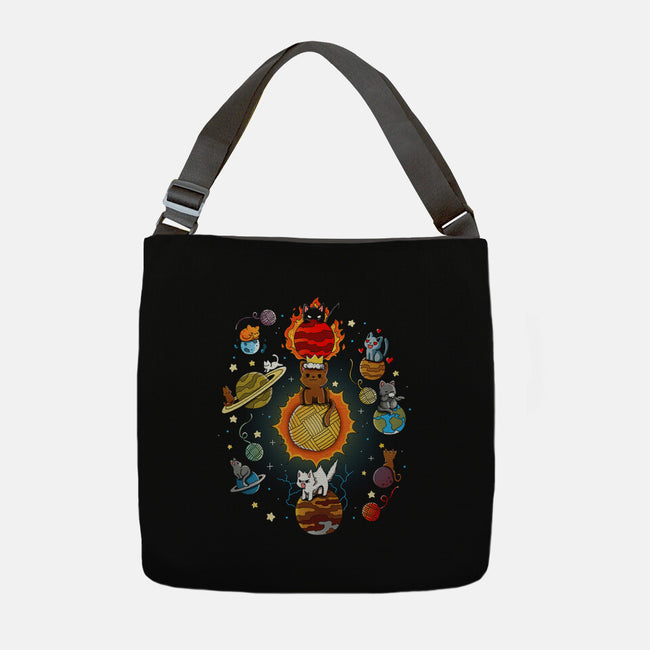 Kittens Solar System-None-Adjustable Tote-Bag-Vallina84