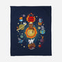 Kittens Solar System-None-Fleece-Blanket-Vallina84