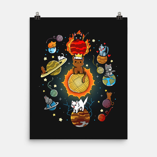 Kittens Solar System-None-Matte-Poster-Vallina84