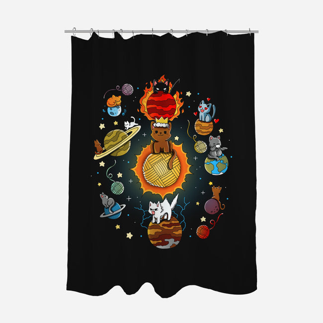 Kittens Solar System-None-Polyester-Shower Curtain-Vallina84