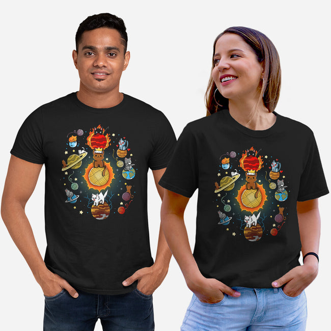 Kittens Solar System-Unisex-Basic-Tee-Vallina84