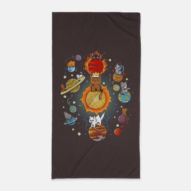 Kittens Solar System-None-Beach-Towel-Vallina84