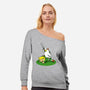 The Real Savior Chicken Game-Womens-Off Shoulder-Sweatshirt-LtonStudio