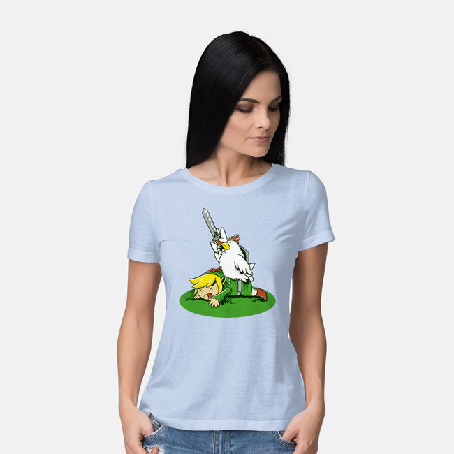 The Real Savior Chicken Game-Womens-Basic-Tee-LtonStudio