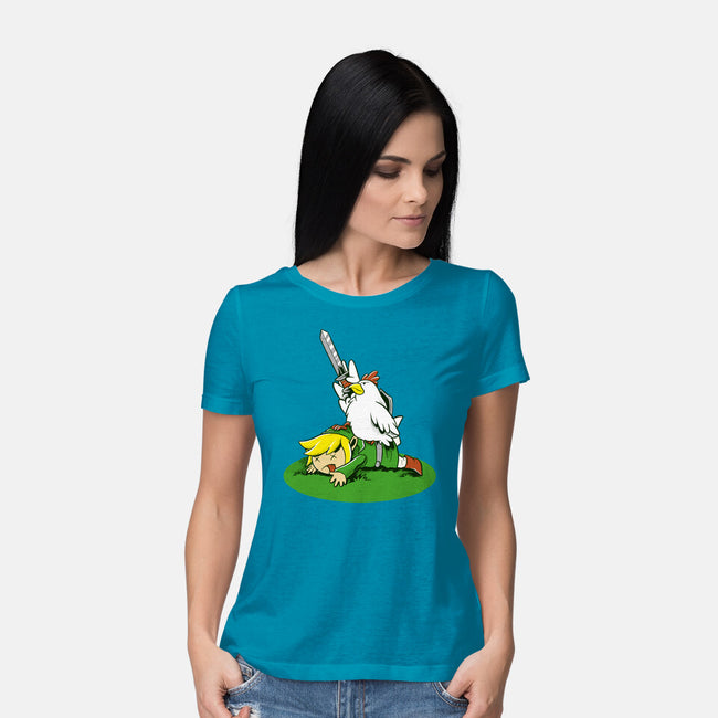 The Real Savior Chicken Game-Womens-Basic-Tee-LtonStudio