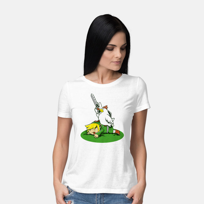 The Real Savior Chicken Game-Womens-Basic-Tee-LtonStudio