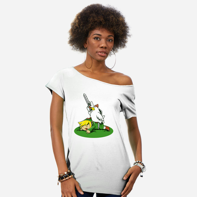 The Real Savior Chicken Game-Womens-Off Shoulder-Tee-LtonStudio