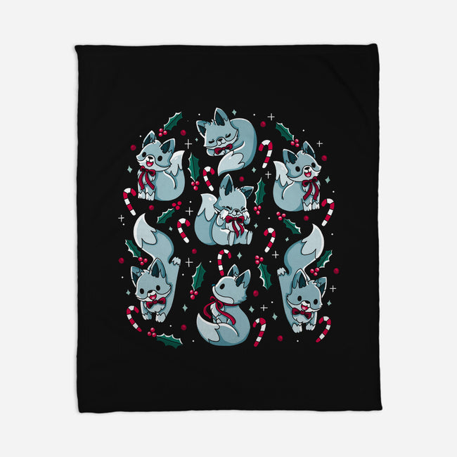 Winter Foxes-None-Fleece-Blanket-Vallina84