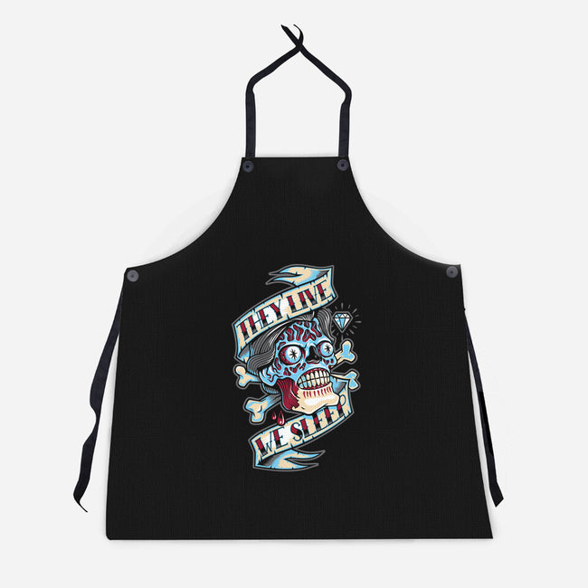 They Live We Sleep-Unisex-Kitchen-Apron-Nemons