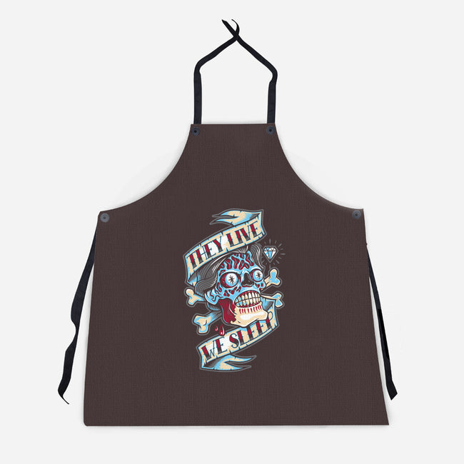 They Live We Sleep-Unisex-Kitchen-Apron-Nemons