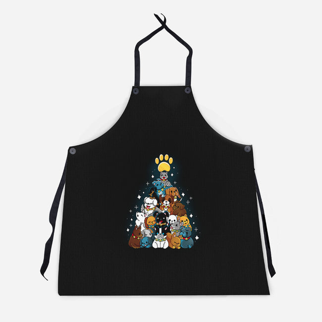 Dog Xmas Tree-Unisex-Kitchen-Apron-Vallina84