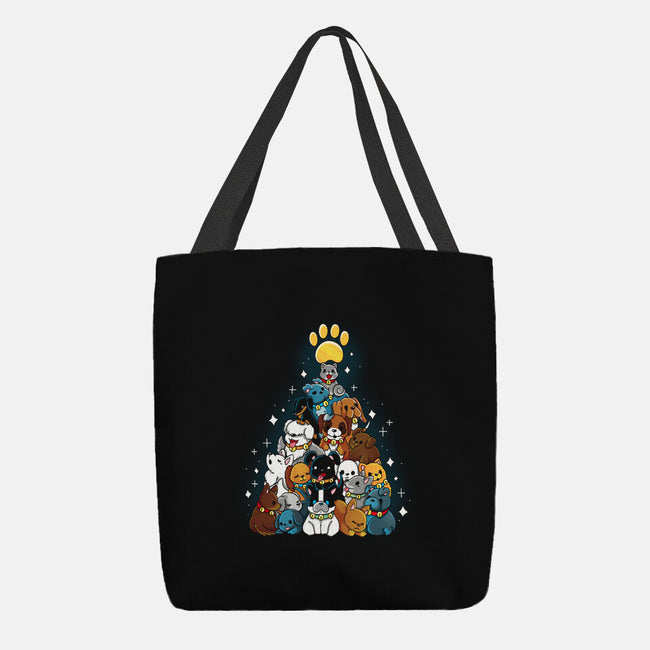 Dog Xmas Tree-None-Basic Tote-Bag-Vallina84