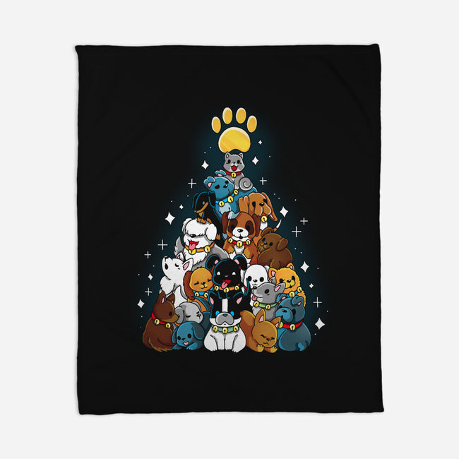 Dog Xmas Tree-None-Fleece-Blanket-Vallina84