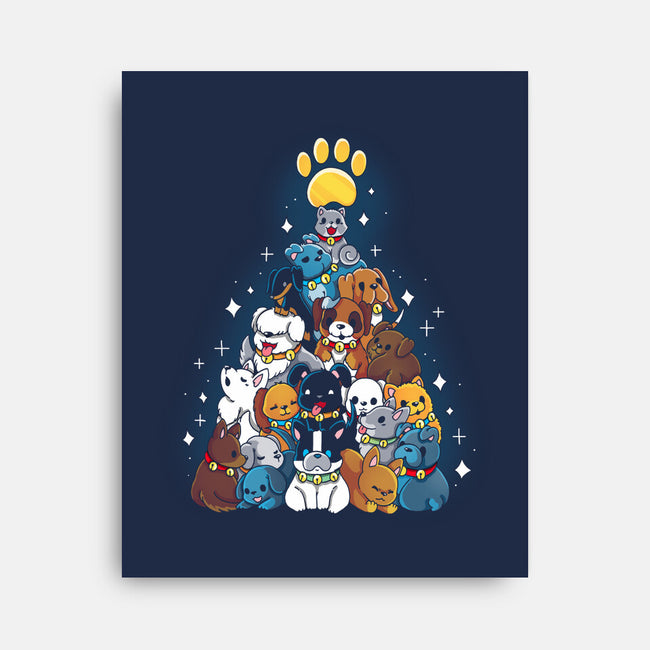 Dog Xmas Tree-None-Stretched-Canvas-Vallina84