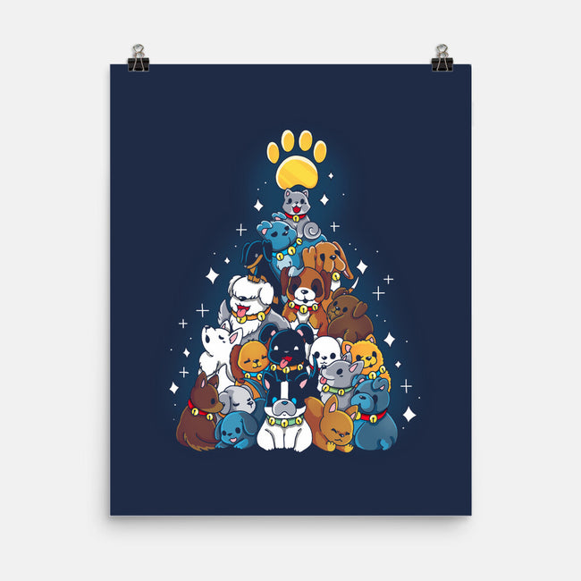 Dog Xmas Tree-None-Matte-Poster-Vallina84