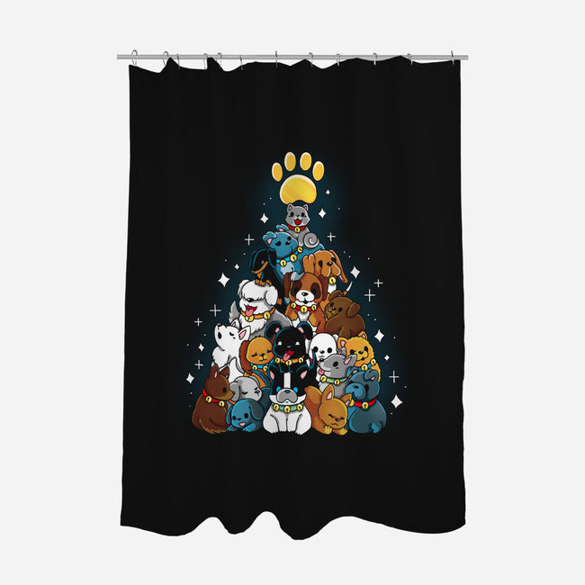 Dog Xmas Tree-None-Polyester-Shower Curtain-Vallina84