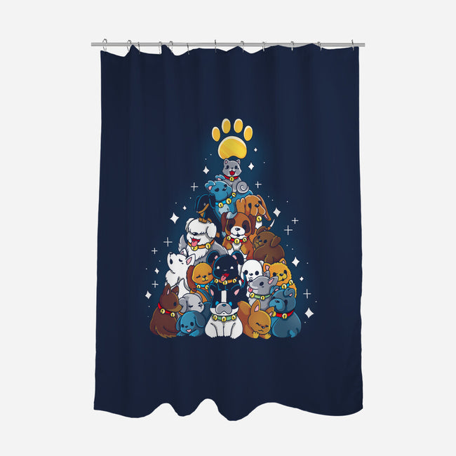 Dog Xmas Tree-None-Polyester-Shower Curtain-Vallina84