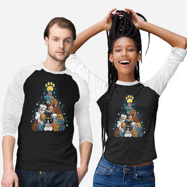 Dog Xmas Tree-Unisex-Baseball-Tee-Vallina84