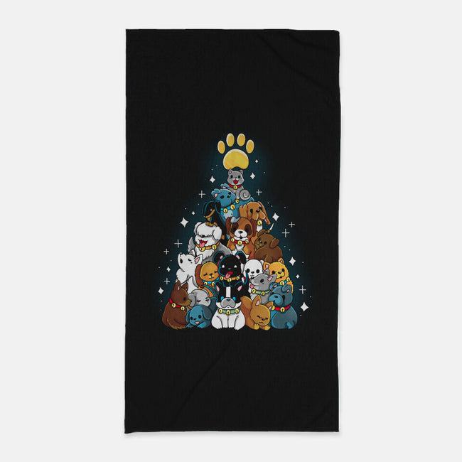 Dog Xmas Tree-None-Beach-Towel-Vallina84