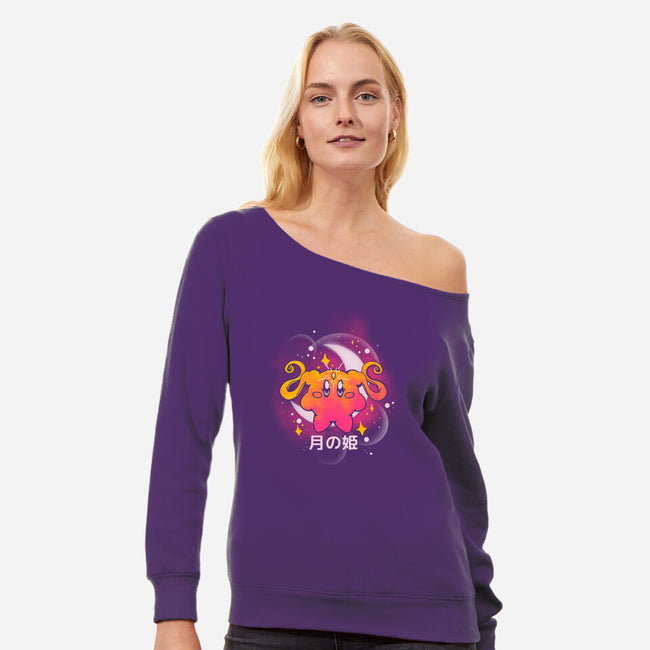 The Moon Princess-Womens-Off Shoulder-Sweatshirt-Sketchdemao