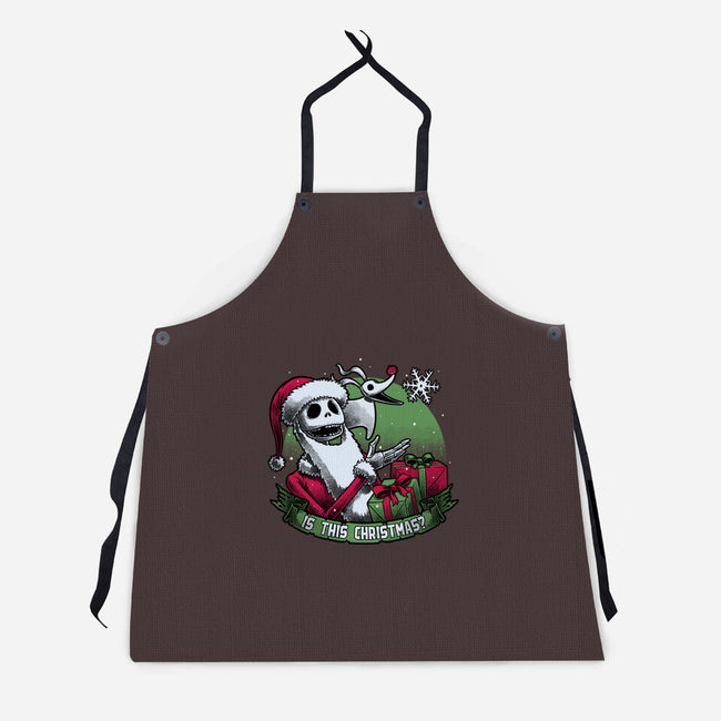 Skeleton Christmas Halloween-Unisex-Kitchen-Apron-Studio Mootant