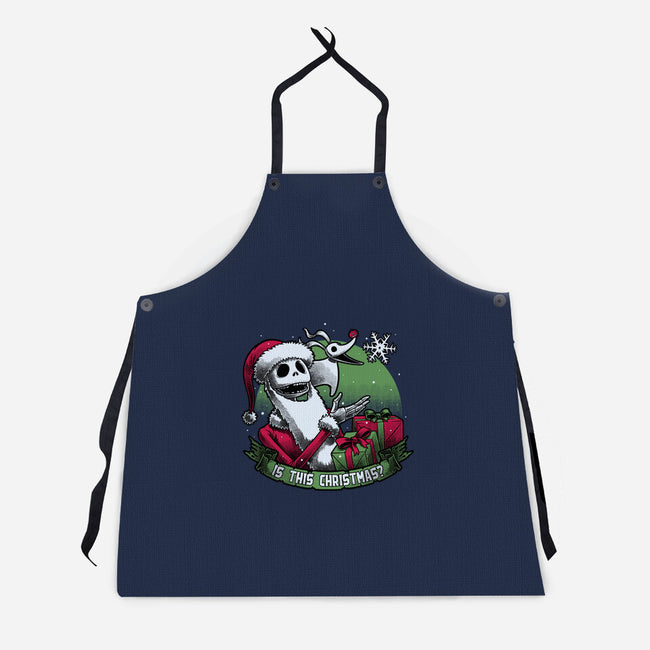 Skeleton Christmas Halloween-Unisex-Kitchen-Apron-Studio Mootant