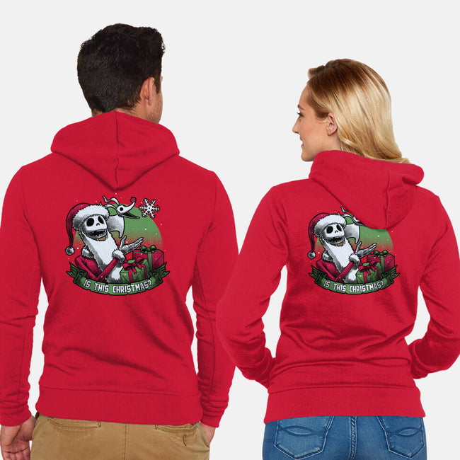 Skeleton Christmas Halloween-Unisex-Zip-Up-Sweatshirt-Studio Mootant