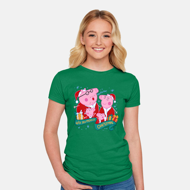 Christmas Family-Womens-Fitted-Tee-spoilerinc