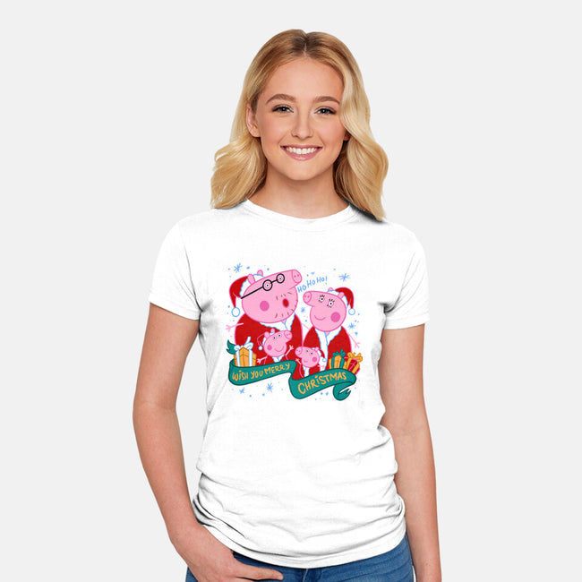 Christmas Family-Womens-Fitted-Tee-spoilerinc