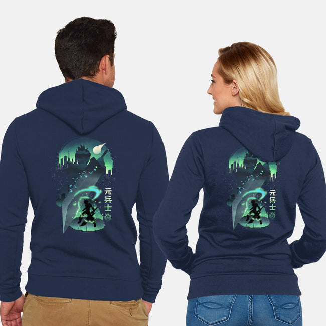 Ex-Soldier Landscape-Unisex-Zip-Up-Sweatshirt-dandingeroz