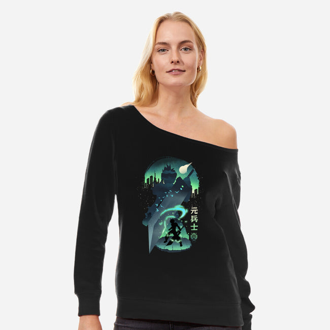 Ex-Soldier Landscape-Womens-Off Shoulder-Sweatshirt-dandingeroz